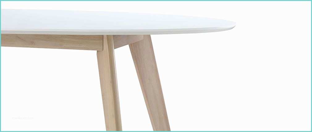 Table Ovale Extensible Blanche Table Ovale 150cm Blanche Et Bois Clair Leena Miliboo