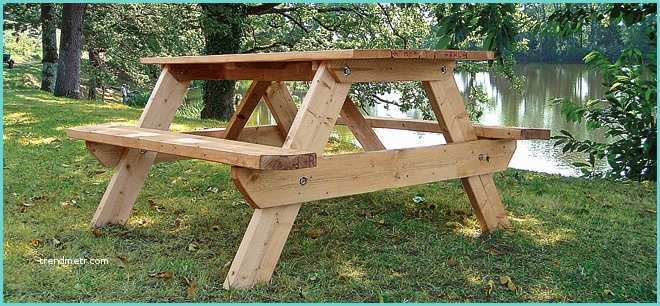 Table Pique Nique En Bois Fabriquer Une Table De Pique Nique