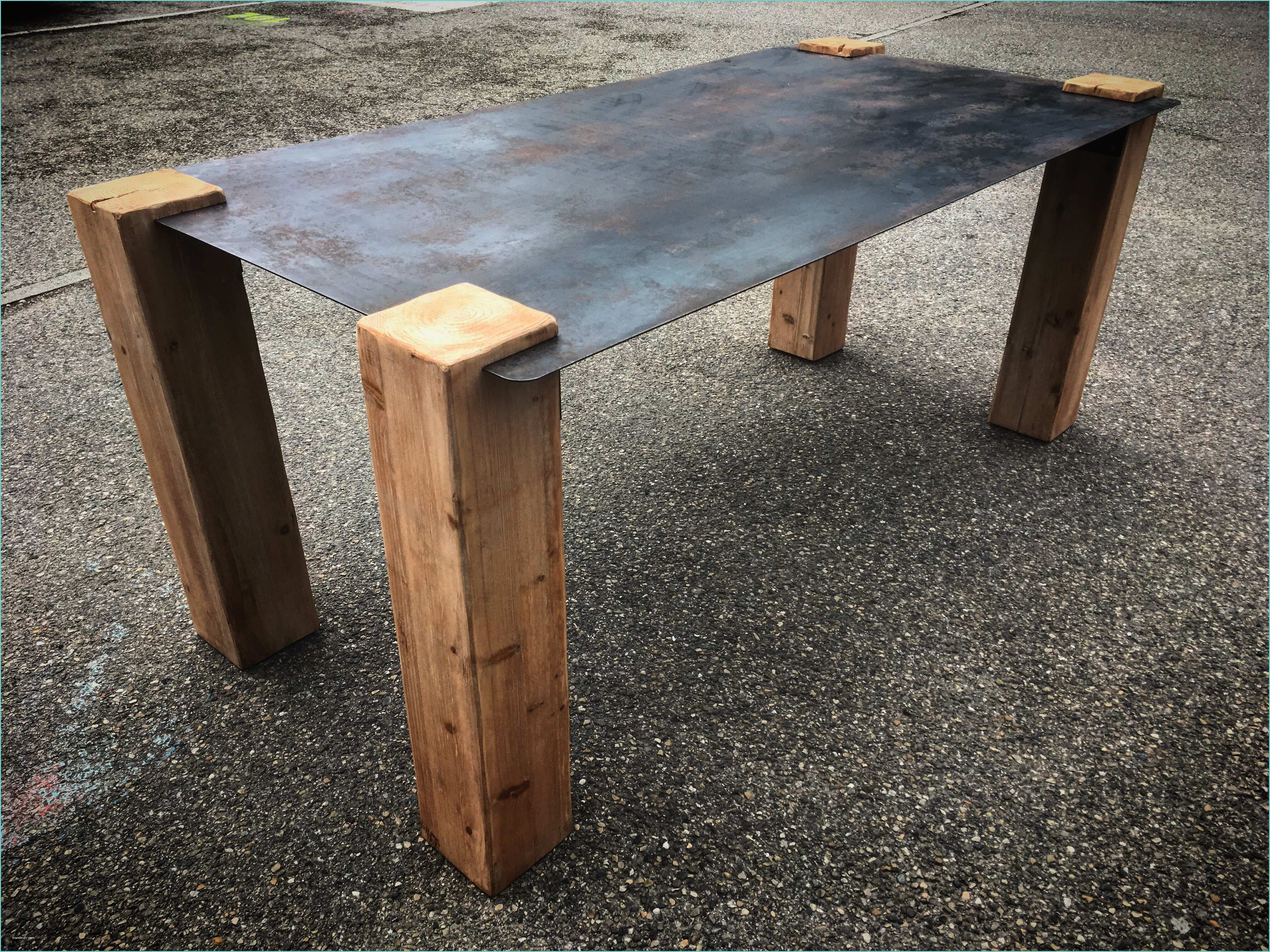 table design industriel plateau acier