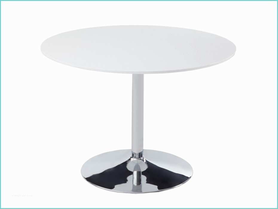 Table Ronde Blanche Table Ronde Prunelle 4 Couverts Mdf & Chrome Blanc