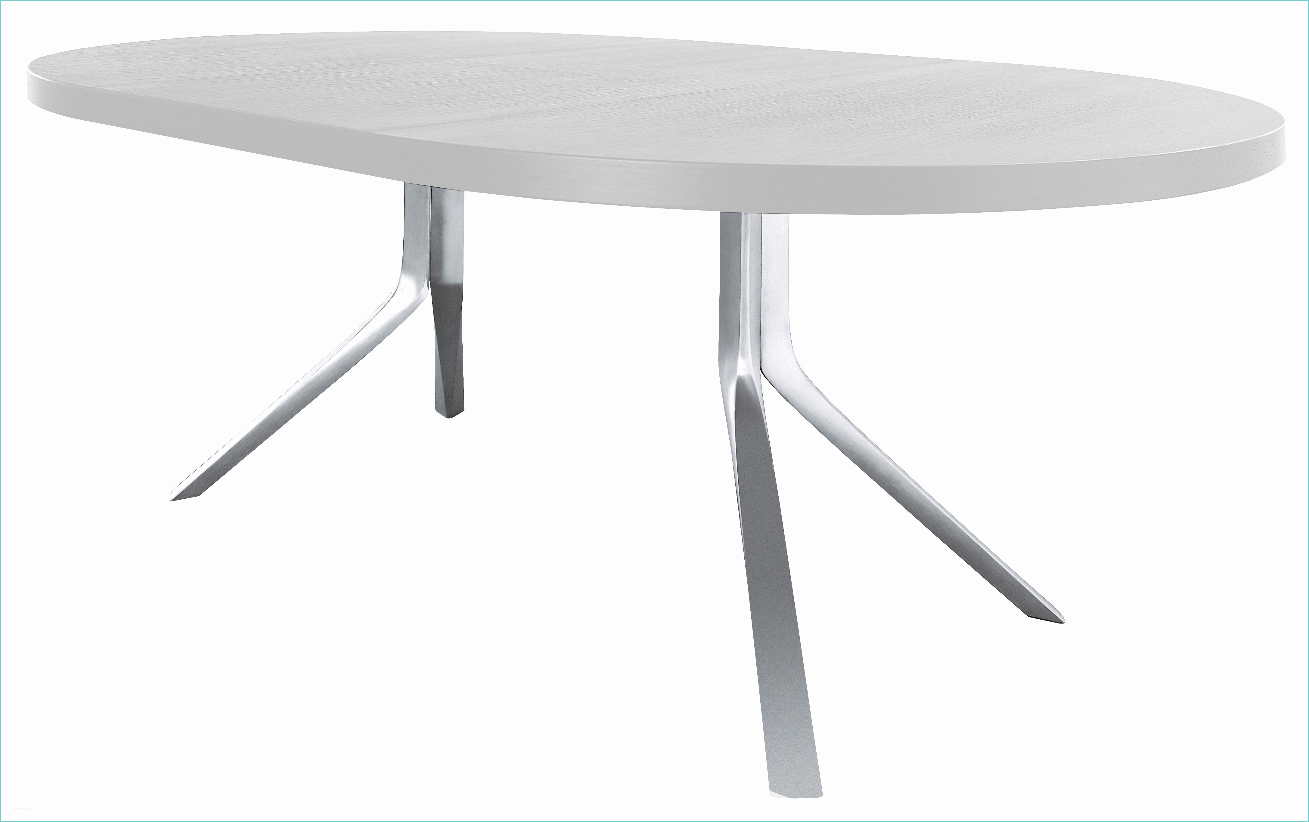 Table Ronde Design Avec Rallonge Table à Rallonge Oops L 125 à 180 Cm Blanc Pieds