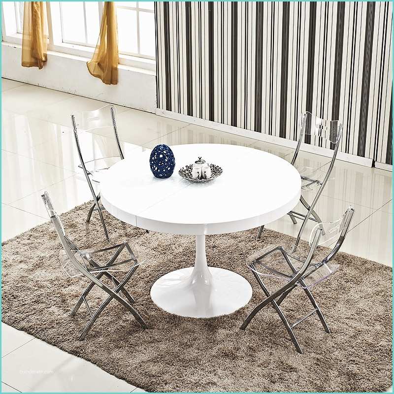 Table Ronde Laque Avec Rallonge Table Ronde Extensible Angie Blanc Table Repas topkoo
