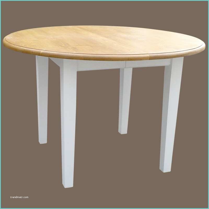 Table Ronde Rallonges Table Ronde Pied Droit En Pin Massif Blanc