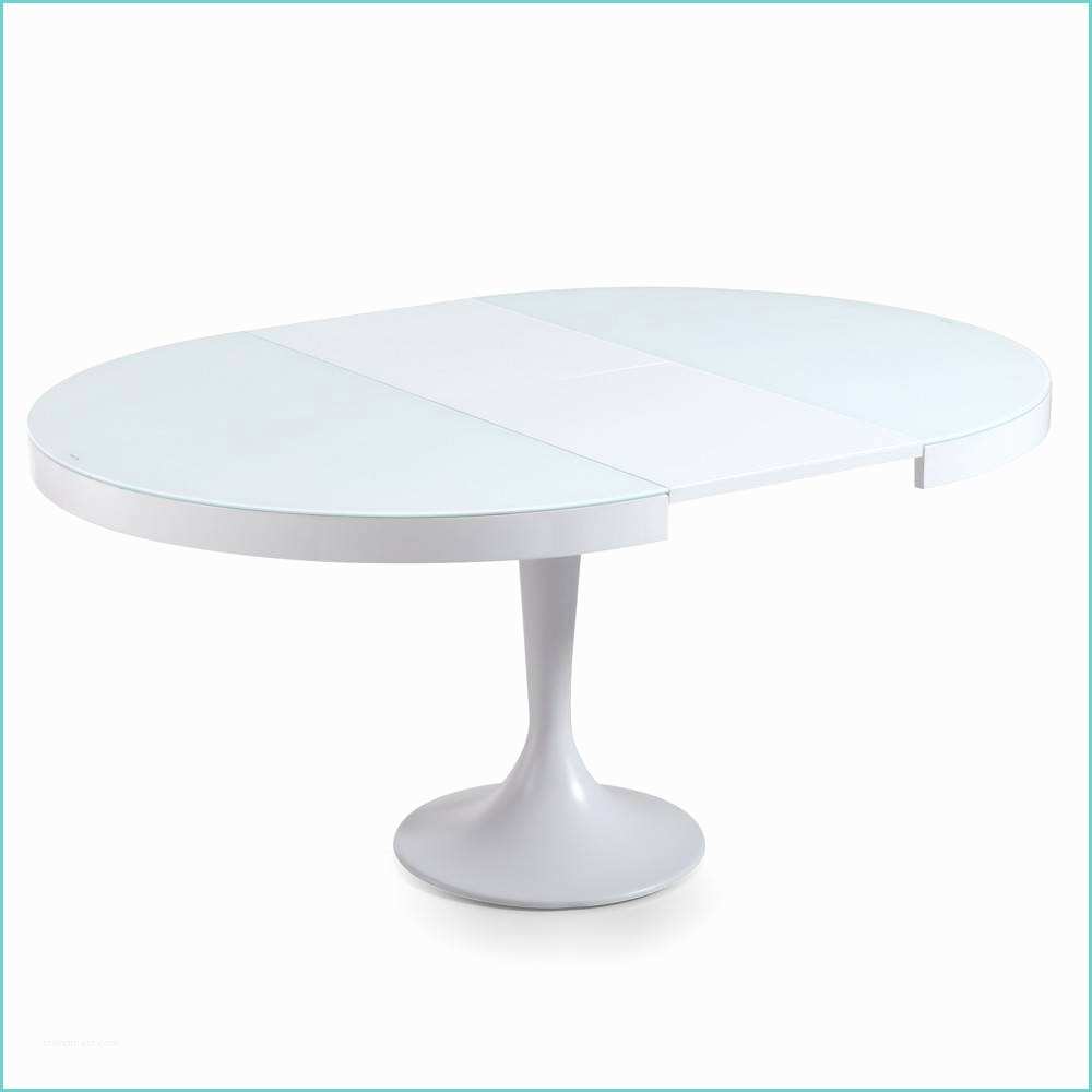 table ronde rallonge design table salle a manger blanc et bois 6526