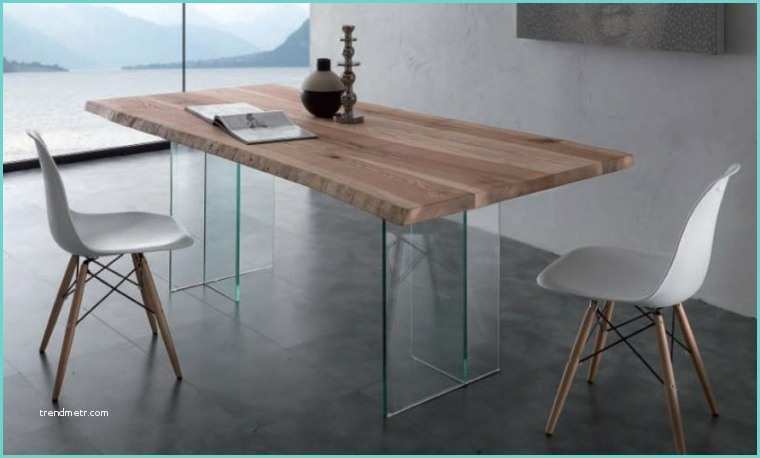 Table Salle A Manger Verre Et Bois Table En Verre Design Pour Un Espace De Vie Chic Et Moderne