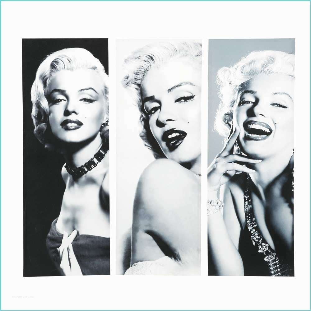 Tableau Marilyn Monroe Noir Et Blanc Ensemble 3 toiles Marilyn Glamour