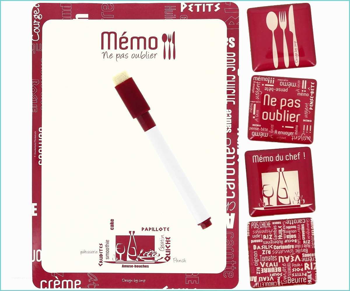 Tableau Memo Cuisine original Set Memo Tableau Cuisine Du Chef Avec 4 Magnets Crayon