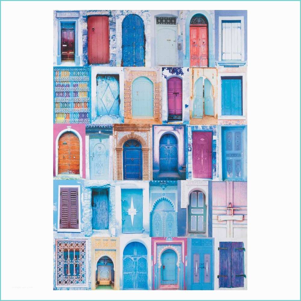 Tableau toile Maison Du Monde toile Portes Bleue 60 X 87 Cm Chefchaouen