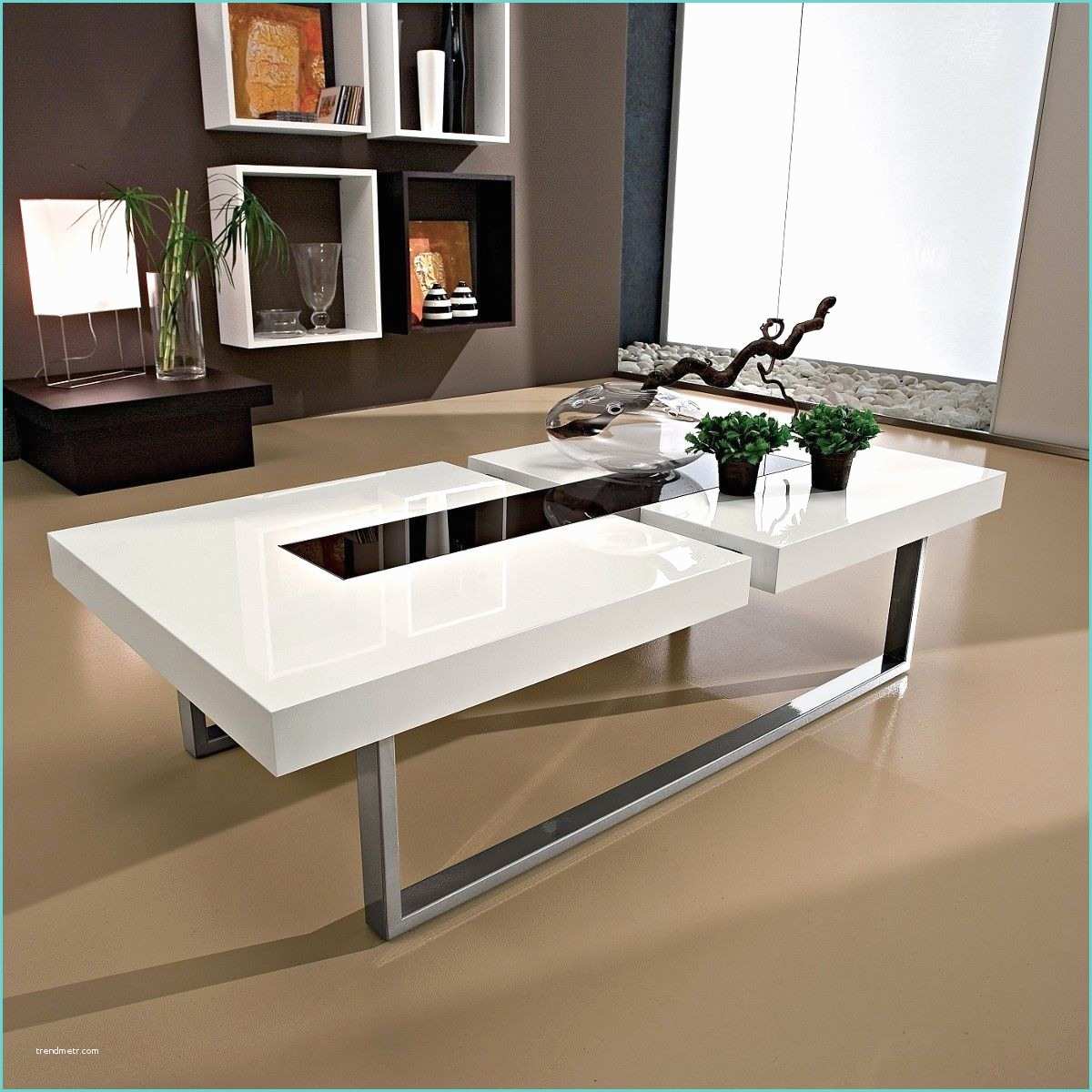 Tavolini Da Salotto Design Moderno Klemens Tavolino Da Salotto In Legno Metallo Vetro 125 X 60 Cm