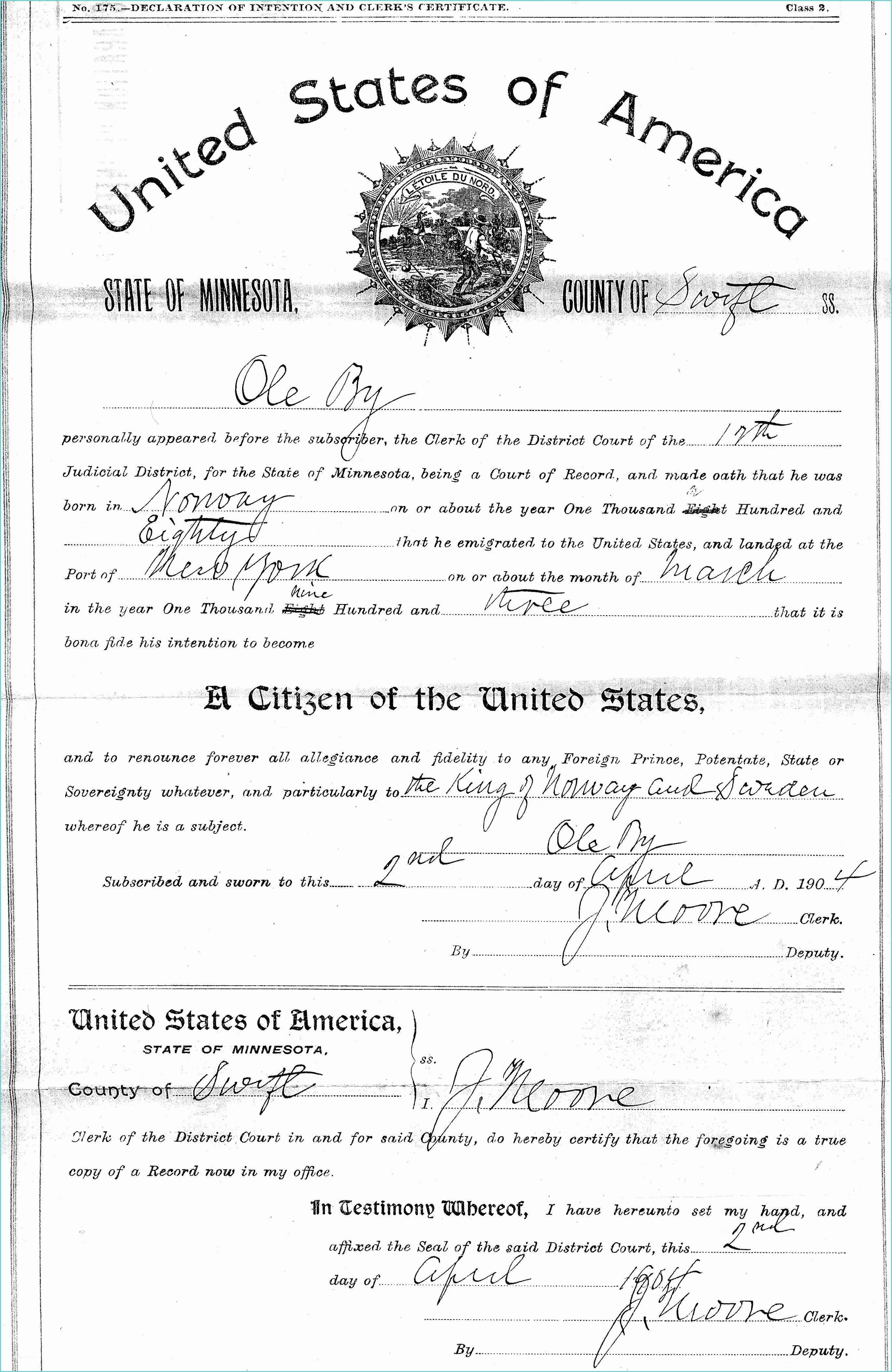 Tax Residency Certificate Usa Sample 4 Ole In the Usa 1903 to 1907