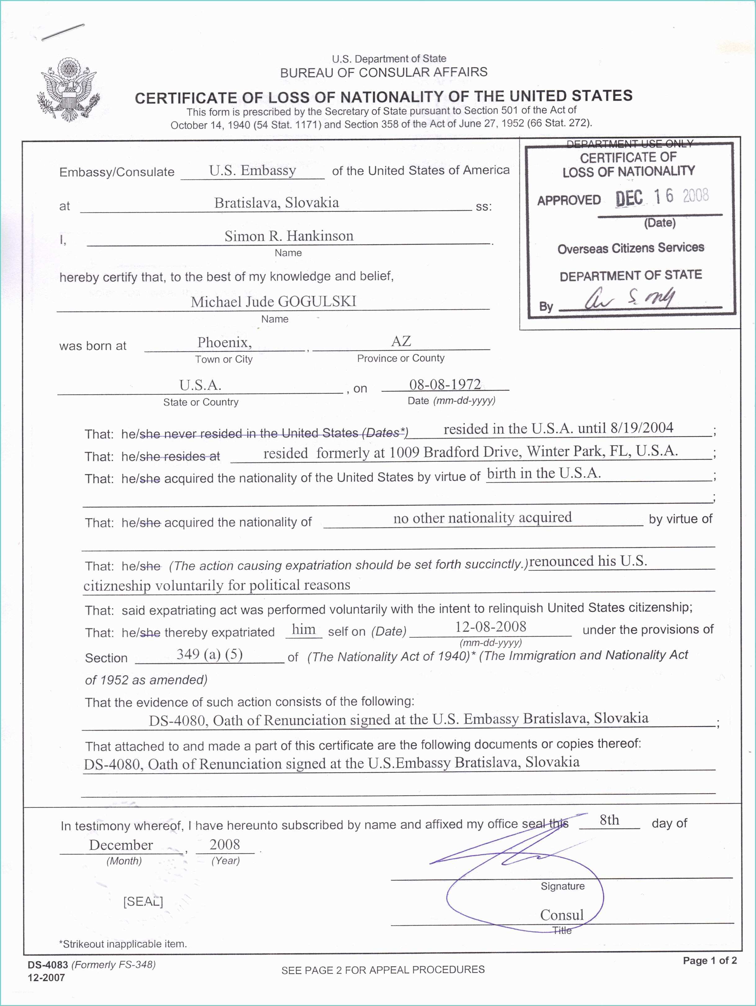 Tax Residency Certificate Usa Sample Senza Stato Rivista Studio