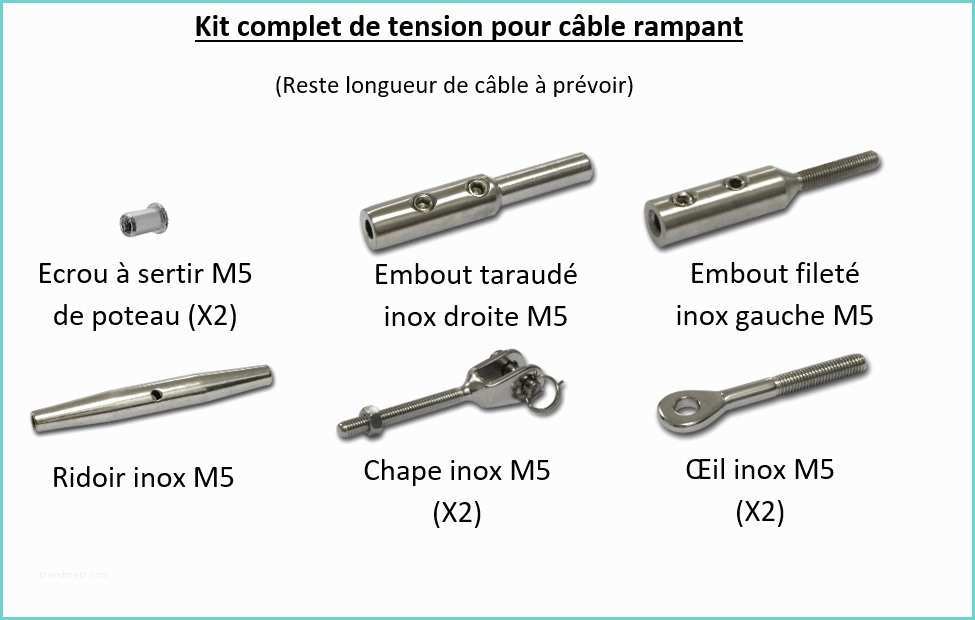 Tendeur Cable Inox 3mm Kit Tendeur Plet Inox M5 Pour Câbles Ø3mm Pour Garde