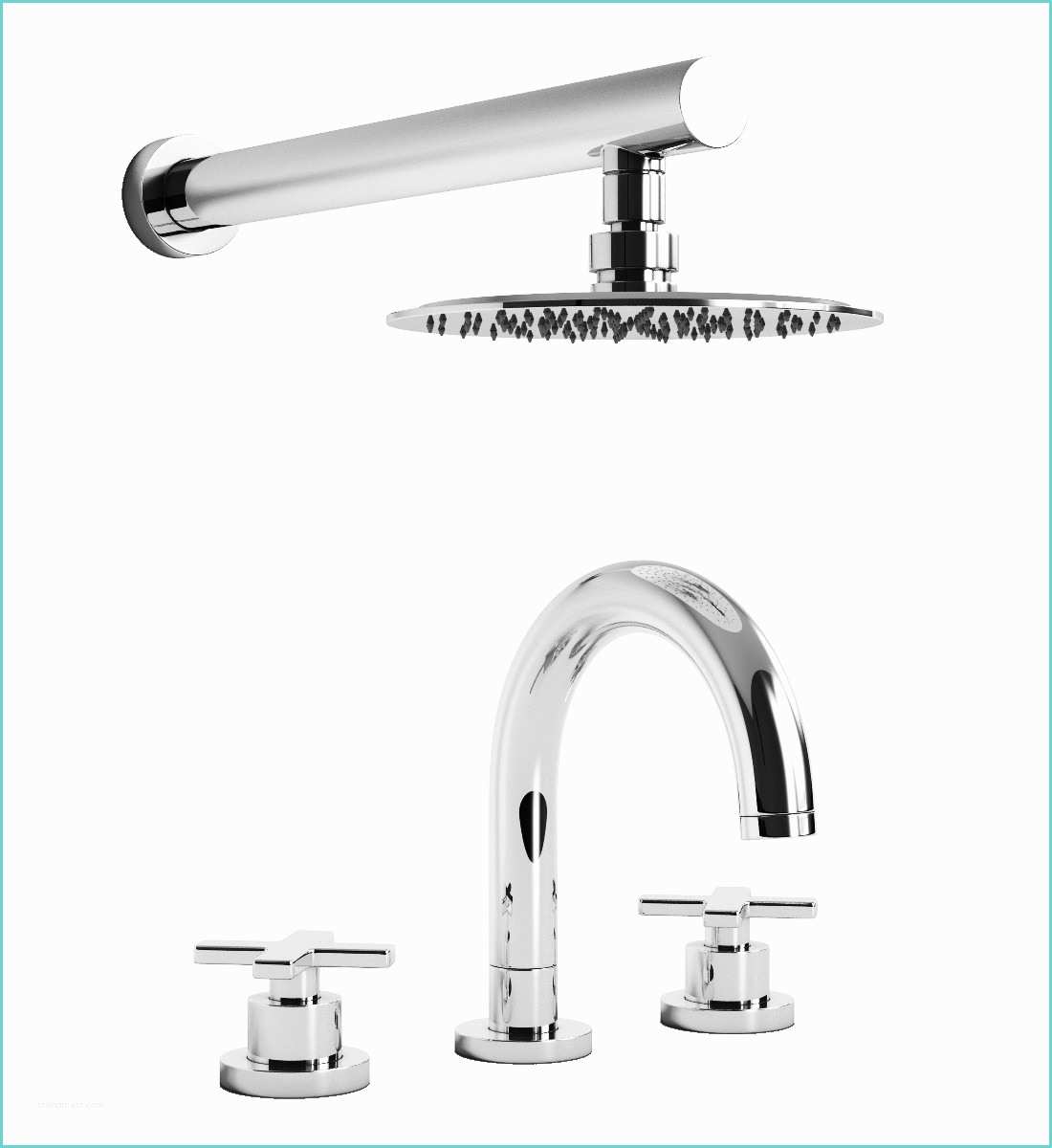 Thermostatic Shower Mixer Taps Abode Serenitie thermostatic 3th Bath Mixer Tap and
