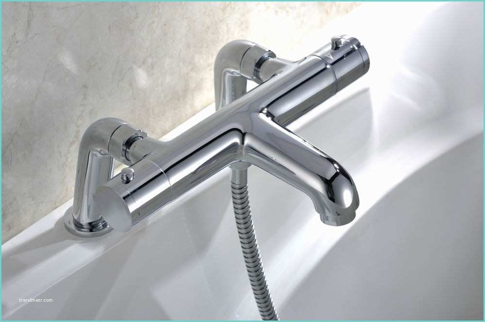 Thermostatic Shower Mixer Taps Modern thermostatic Bath Shower Mixer Tap Deck Pillar