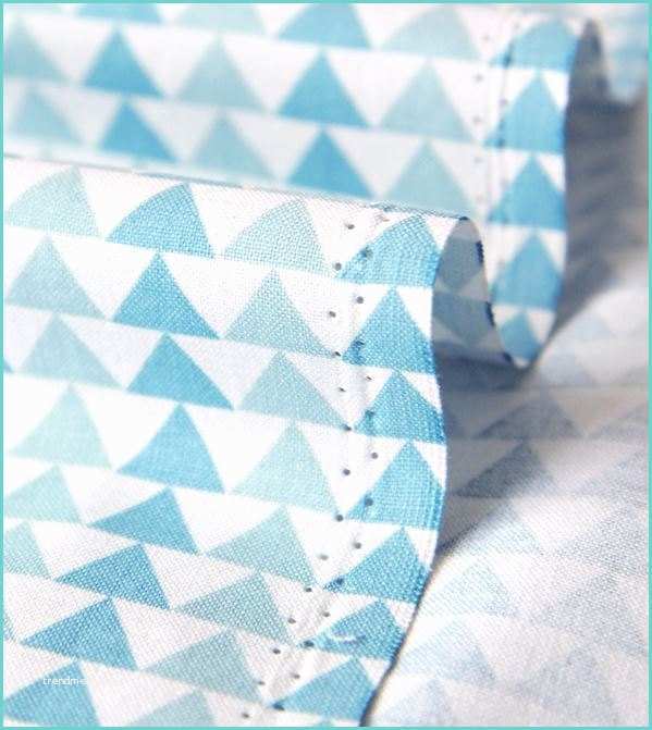 Tissus Style Scandinave Tissu Coton Style nordique Scandinave Mini Triangle Bleu