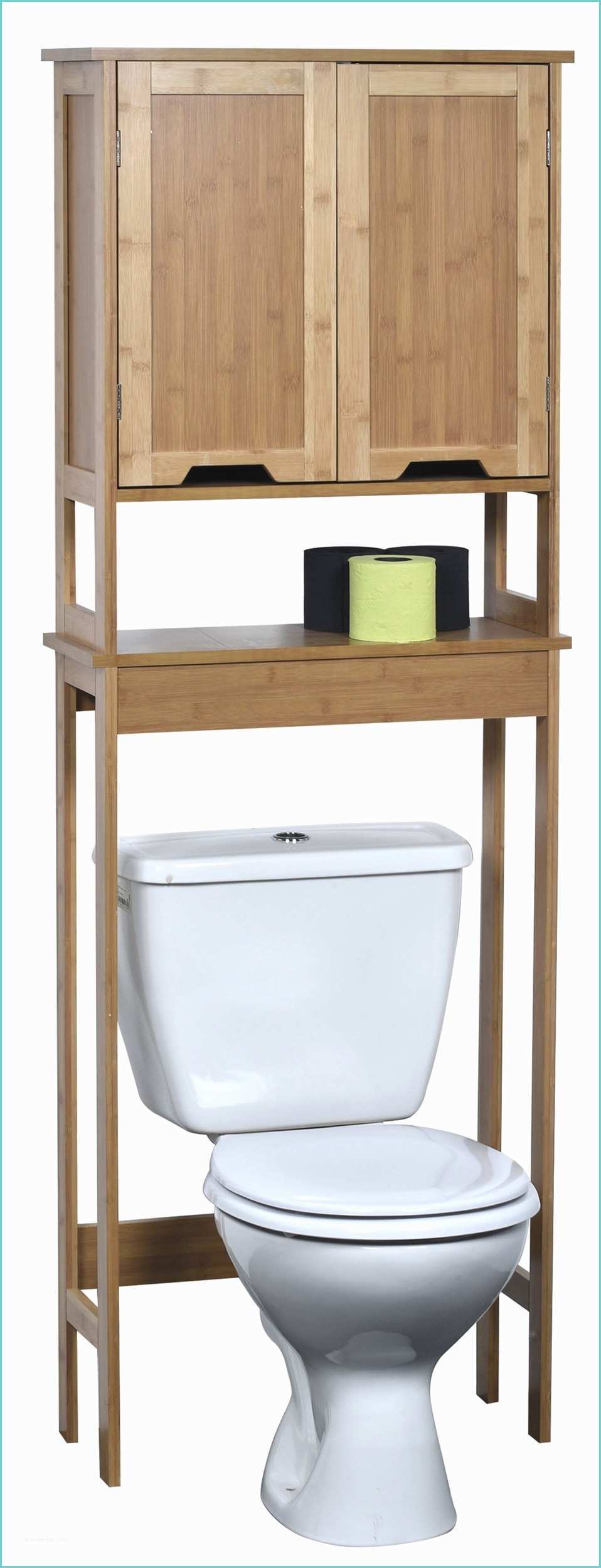 Toilette Noir Et Bois Meuble Dessus toilettes Wc 2 Portes Et 1 Tablette En