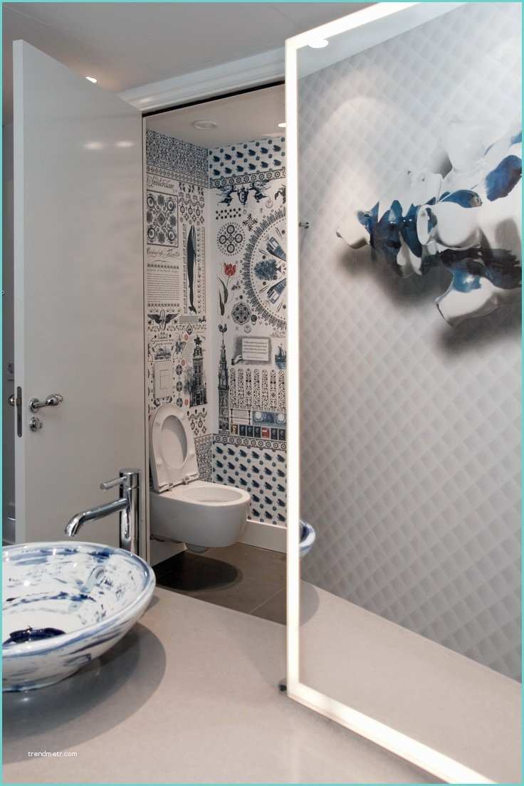Toilettes Avec Papierpeint Déco De toilette 33 Idées originales Pour Embellir L Espace