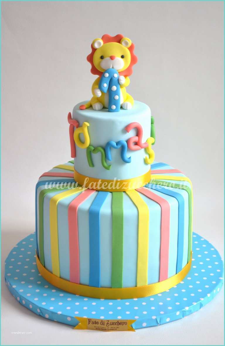 Torte Di Compleanno Cake Design torta Con Il Leoncino Per Il Primo Pleanno