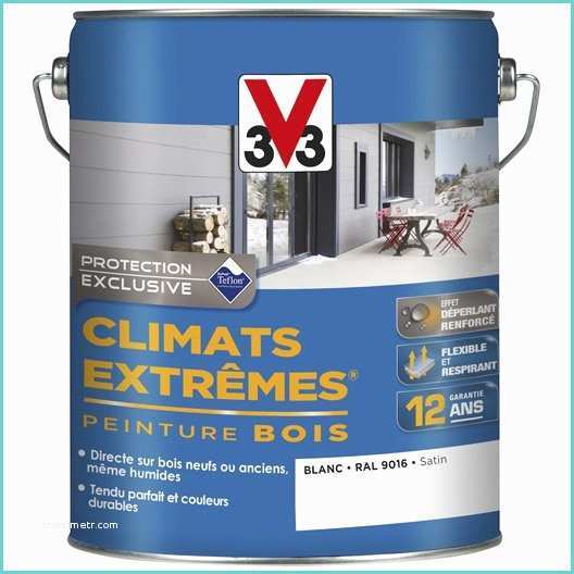 V33 Climat Extreme Peinture Bois Extérieur Climats Extrêmes V33 Satin Blanc
