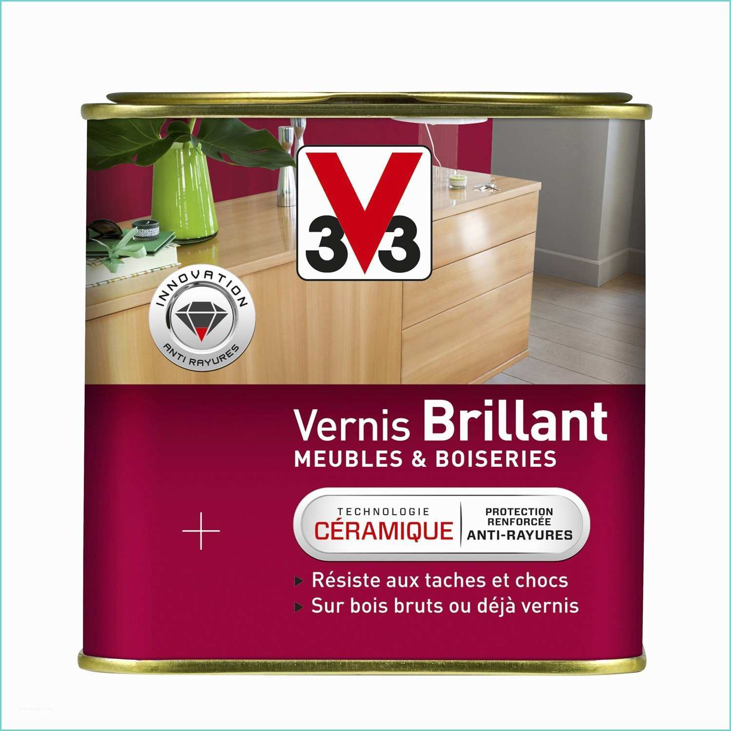 Vernis V33 Cuisine Et Bain Vernis Meuble Et Objets V33 Brillant Incolore 0 75l
