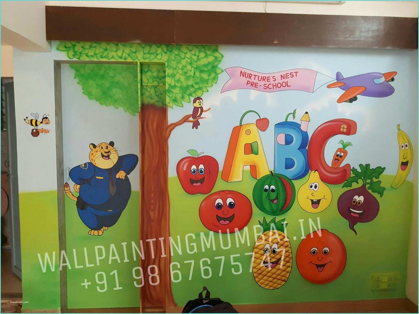 Wall Decoration Ideas for School Play School Wall Painting Specialized Cartoon Painting