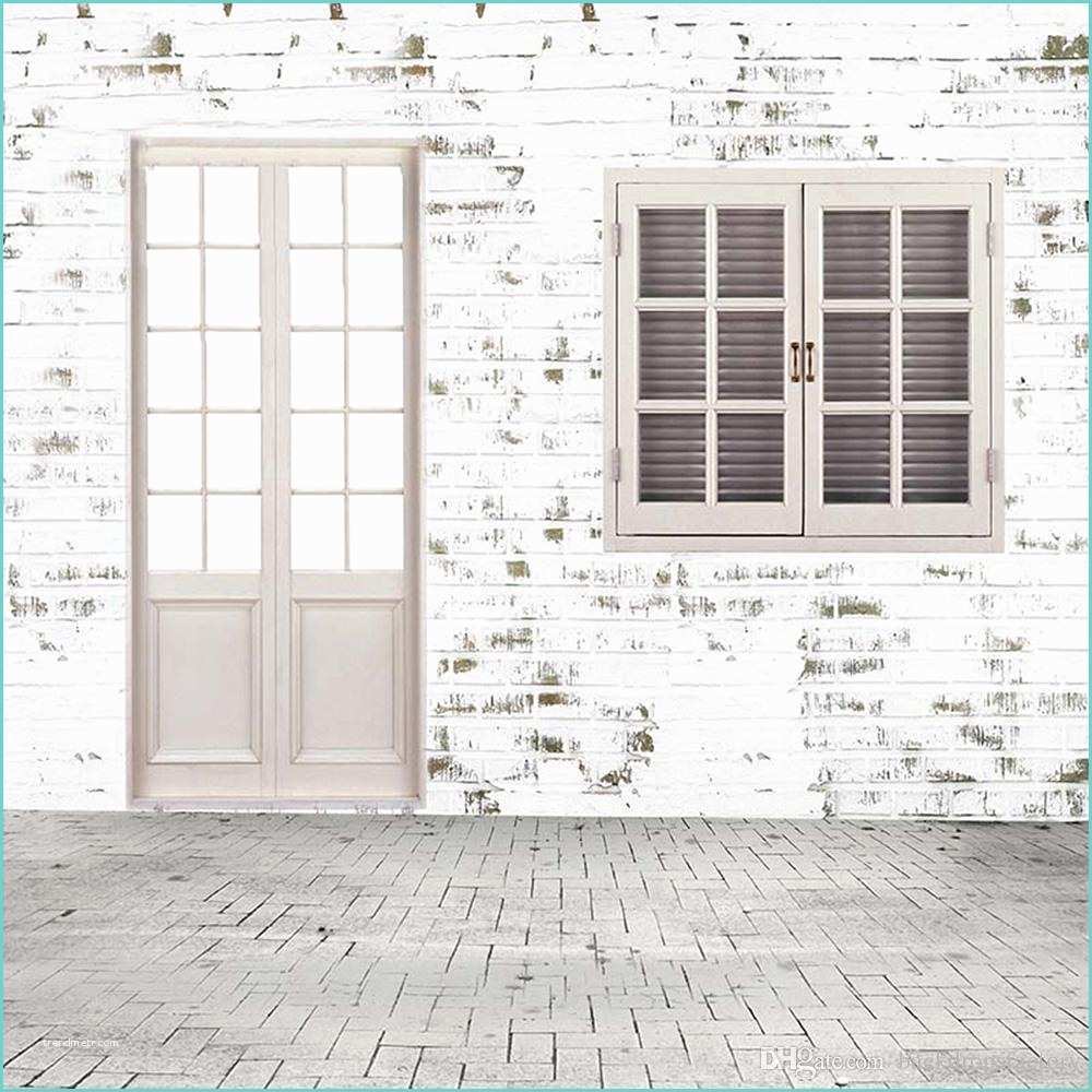White Brick Wall and Floor 2018 White Painted Brick Wall Floor Backdrops Wooden
