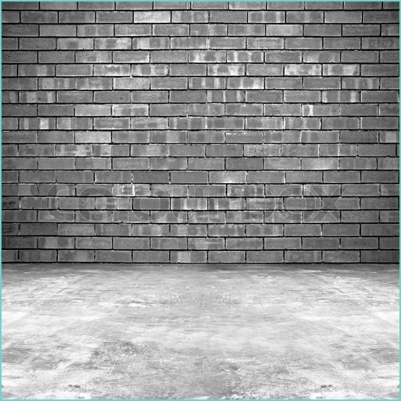 White Brick Wall and Floor Old Brick Wall and Concrete Floor Background